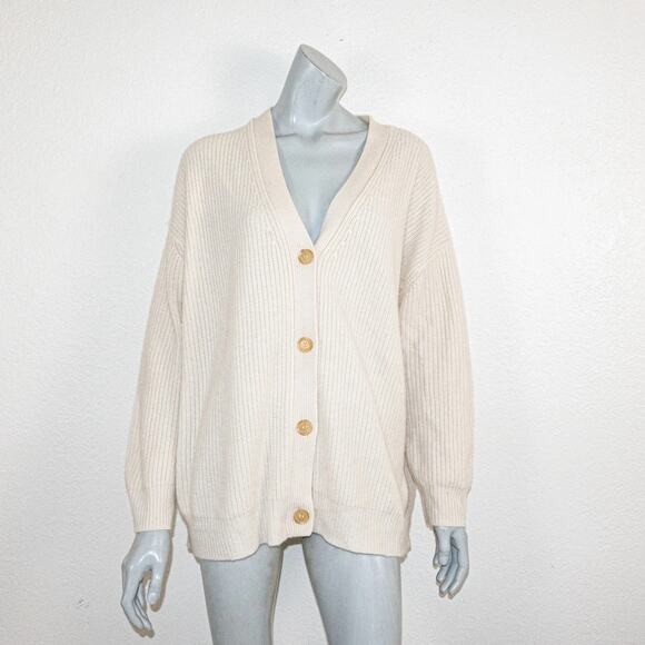 Jenni Kayne $495 Cashmere Cocoon Cardigan Sweater ribbed knit Small - Picture 3 of 9